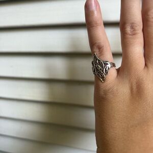 Gold & silver swoop rings